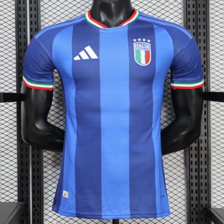 2026 Player Version Italy Blue with Tonal Vertical Stripes Jersey
