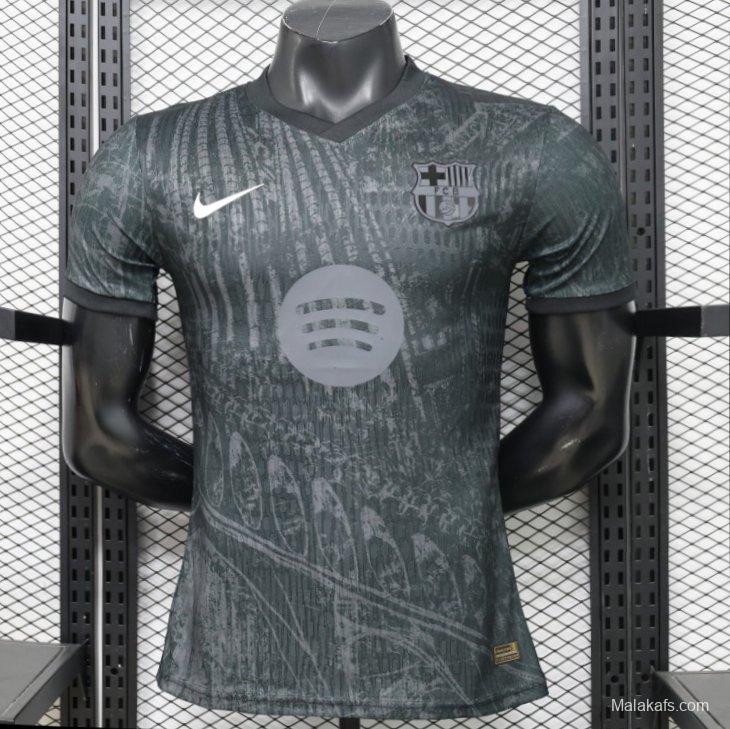 Player Version 26/27 FC Barcelona Dark Olive Green with Grunge Graffiti Third Jersey