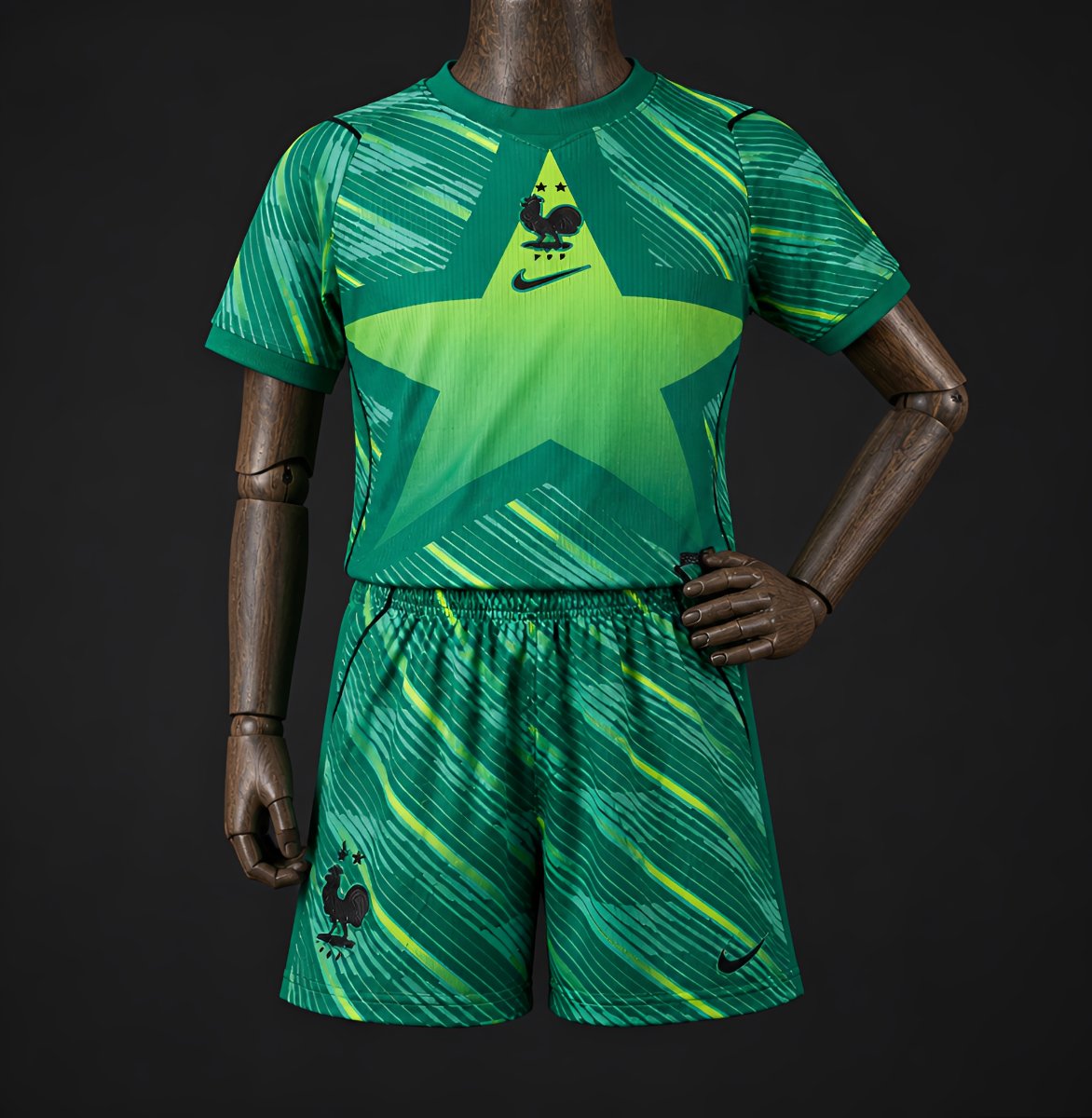 2026 Kids France Green Goalkeeper Jersey