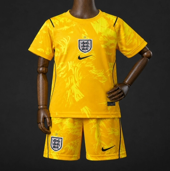 2026 Kids England Yellow Goalkeeper Jersey