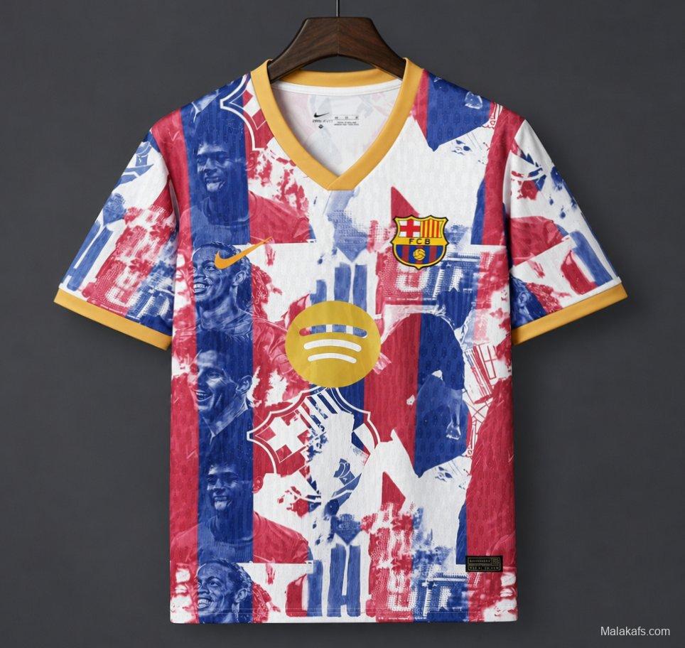 26/27 Barcelona Special "Legends" Graphic White/Blue/Red Commemorative Jersey