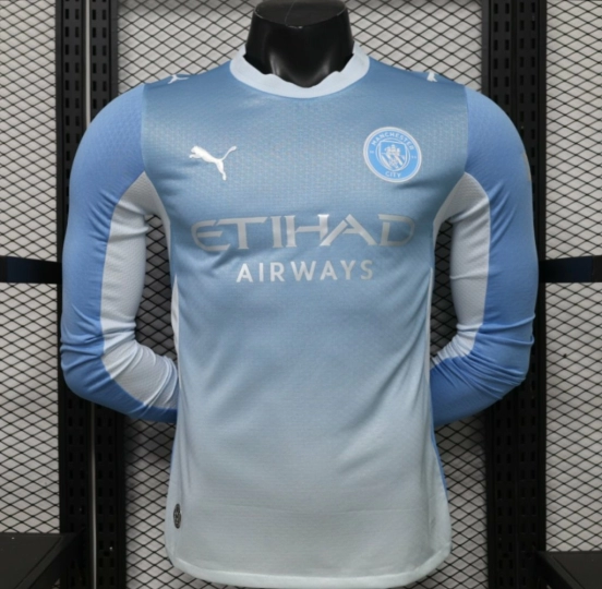 Player Version 26/27 Manchester City Sky Blue with White  Long Sleeve Jersey