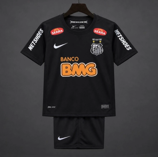 Retro Kids 12/13  Santos Black Jersey