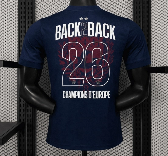 Player Version 2 Star 25/26 PSG Home Jersey With Champions of Europe 2026 Printing