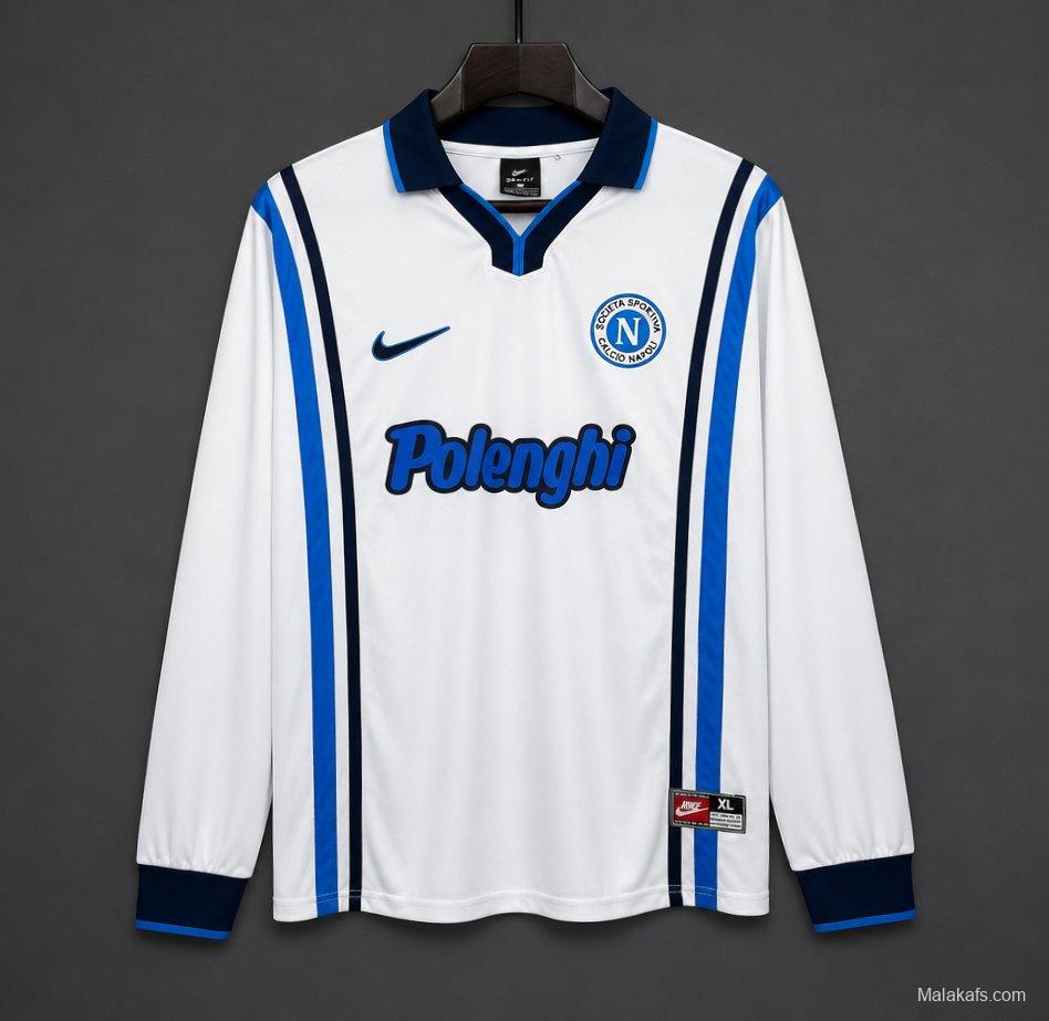 Retro 97/98 Napoli Away White Long Sleeve Jersey
