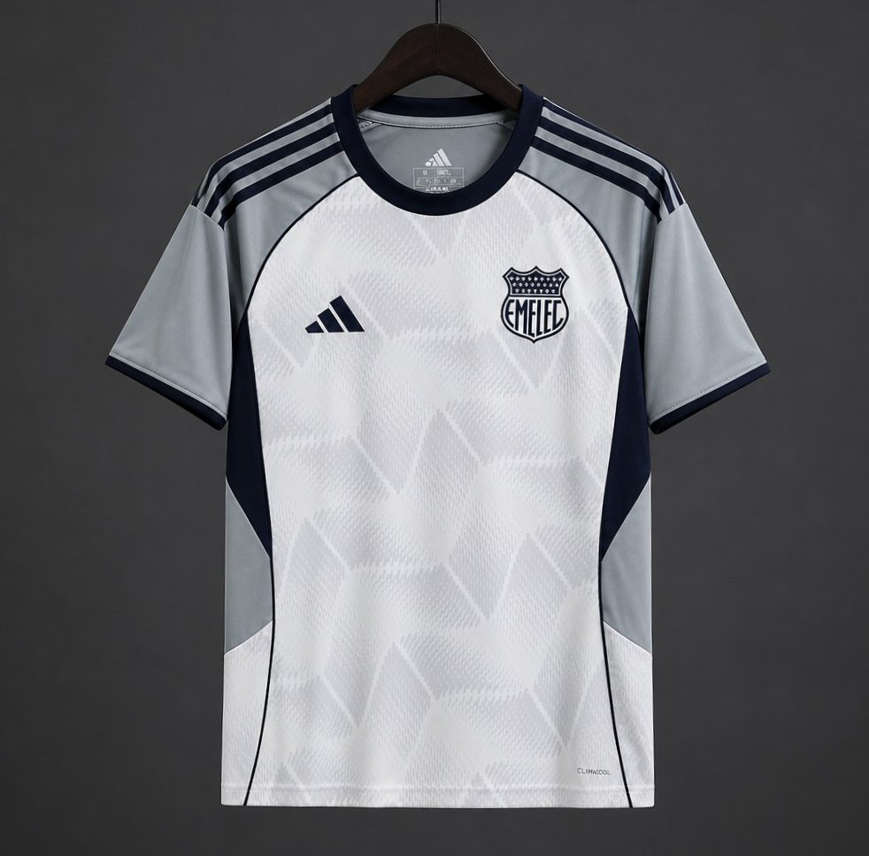 26/27 Emelec White & Grey Away Jersey