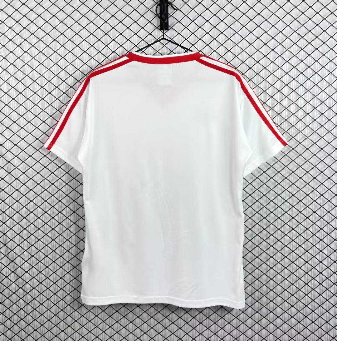 Retro 1982 Poland White with Red Stripes Home Jersey