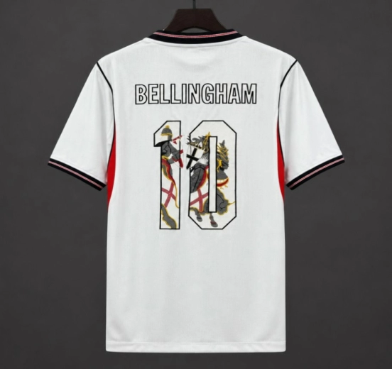 2026 England Home Bellingham With Stitched Name Number