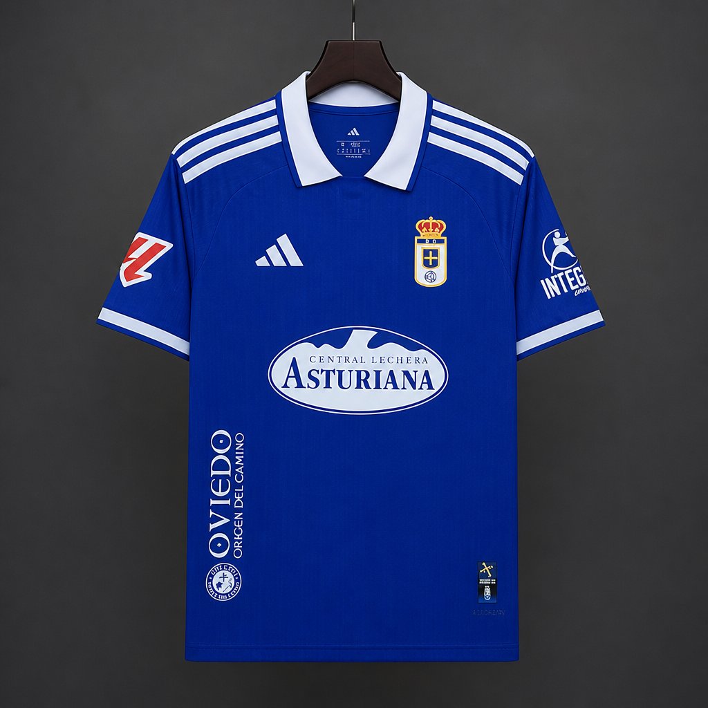 26/27 Real Oviedo Home Blue with White Collar Jersey