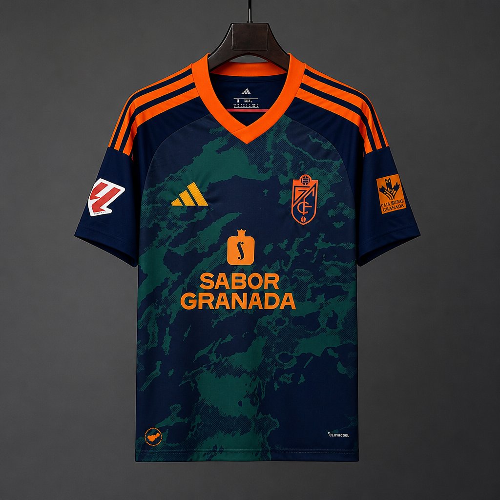 26/27 Granada Away  Dark Green Camouflage with Orange Trim Jersey