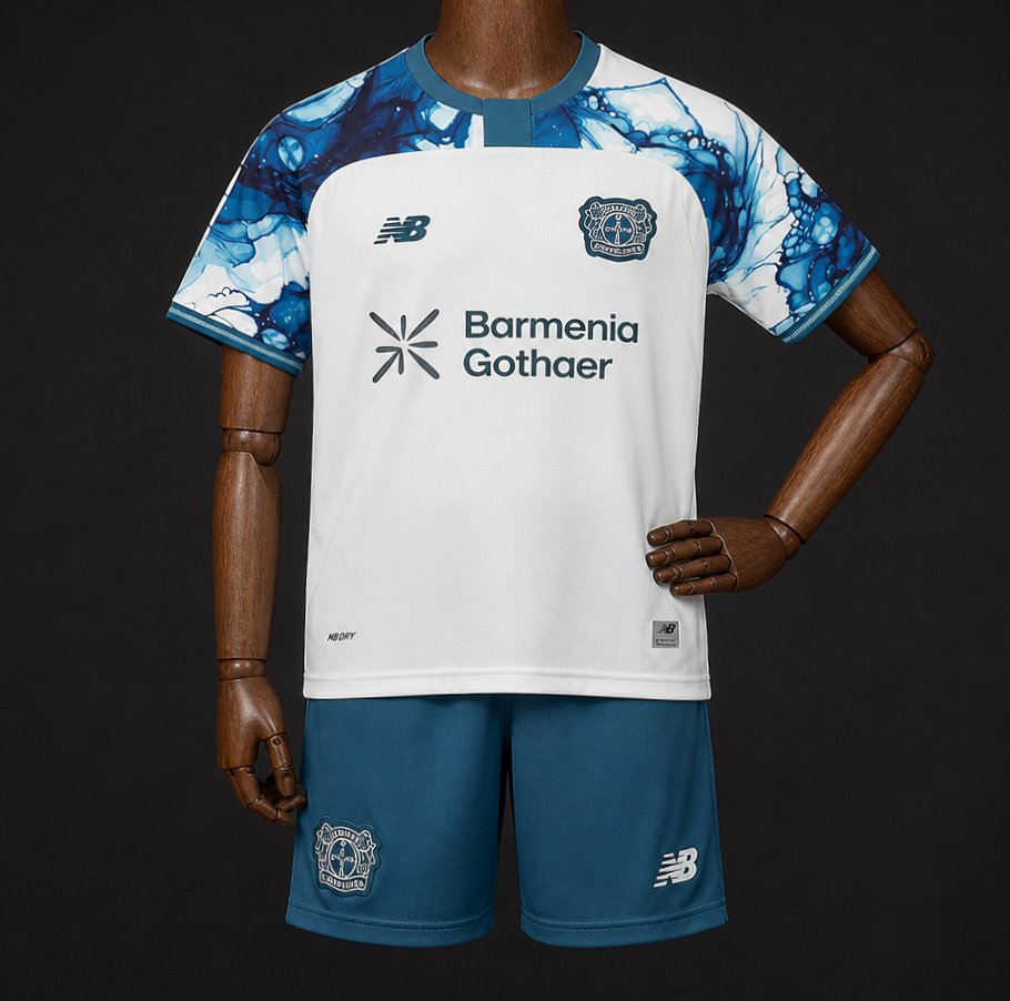 26/27 Kids Bayer 04 Leverkusen Away Teal Jersey Kit